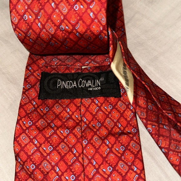 Pineda Covalin Silk Neck Tie Escrituras Maya - Picture 4 of 5
